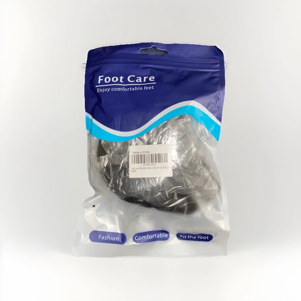 New 1 Pair FootCare Soft Heel Cups for Heel Pain Relief Black - Picture 2 of 3